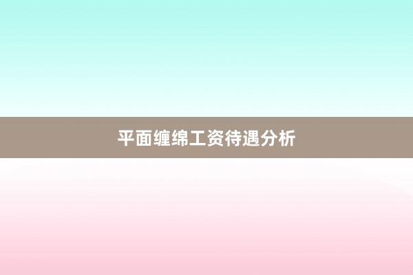 平面缠绵工资待遇分析